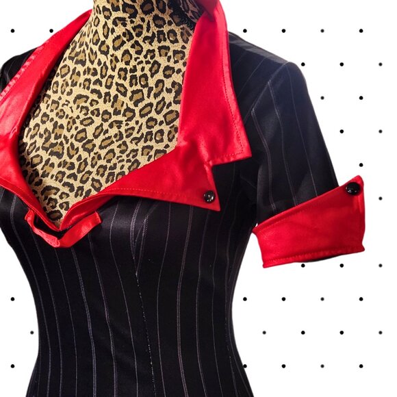 Leg Avenue pin stripe mini dress SIZE S - Picture 2 of 5